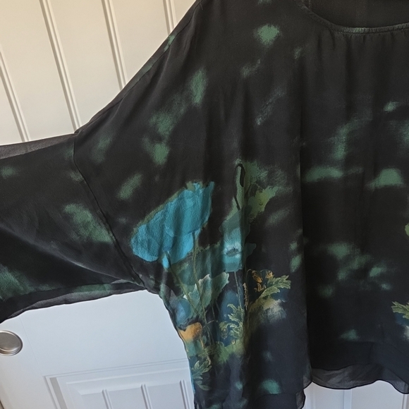 Citron Santa Monica Silk Lagenlook Top 2X Plus Size - Picture 3 of 8